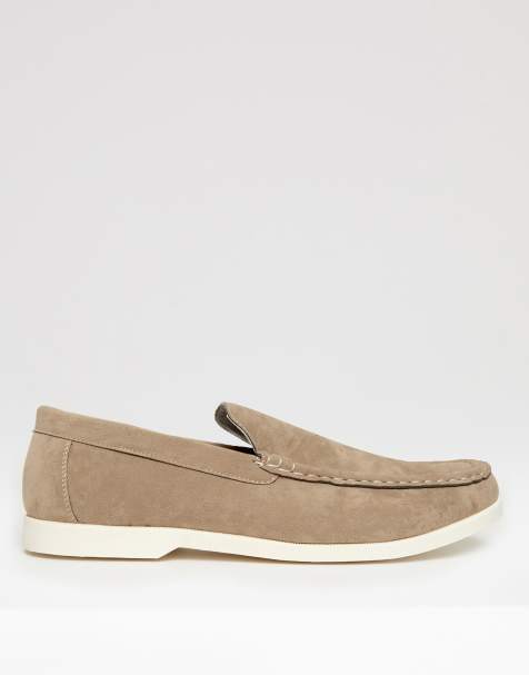 Threadbare Faux suede slip on loafers in olive - view 1