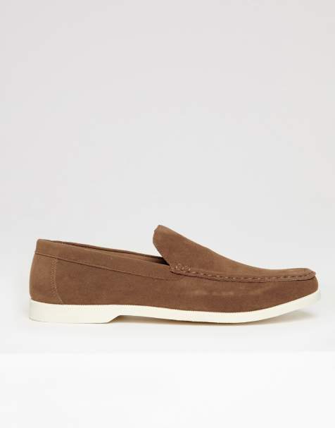 Threadbare Faux suede slip on loafers in taupe - view 1