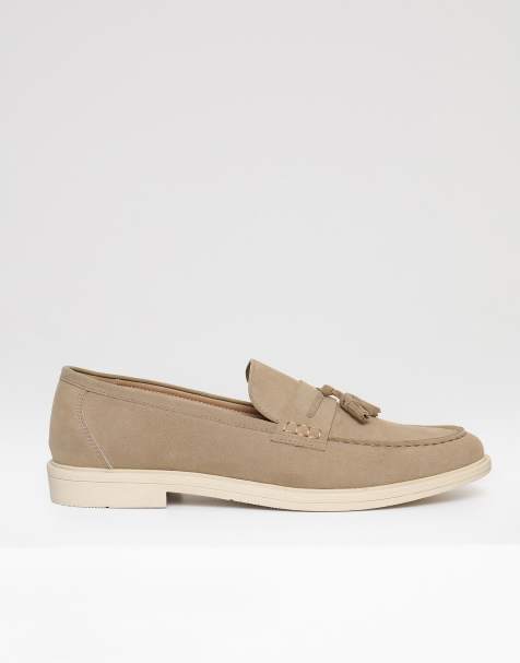 Threadbare Faux suede tassel loafers in beige - view 1