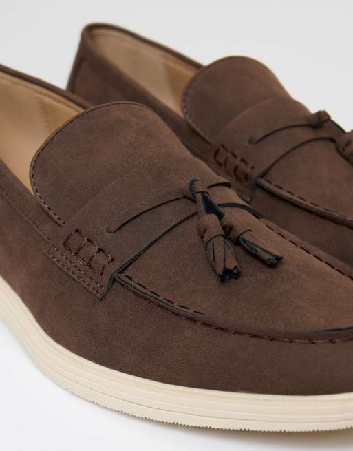 Threadbare Faux suede tassel loafers in chocolate, 4 of 4