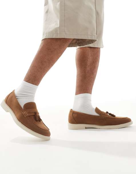 Threadbare Faux suede tassel loafers in tan - view 1