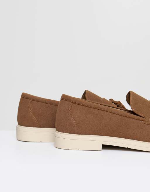 Threadbare Faux suede tassel loafers in taupe, 4 of 4