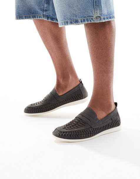 Threadbare Faux suede woven loafers in grey - view 1