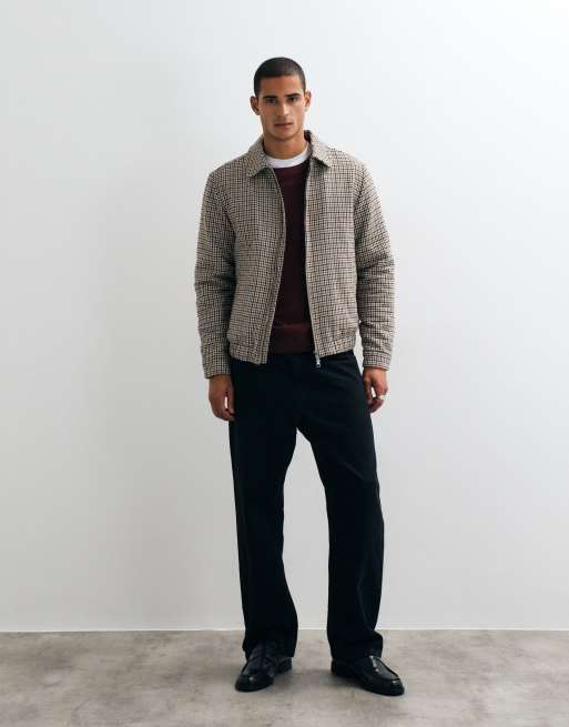 Threadbare faux wool collared jacket in brown check, 2 of 5