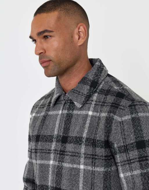 Threadbare Faux wool collared jacket in charcoal grey, 5 of 5