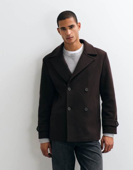 Threadbare faux wool double breasted jacket in chocolate brown, 5 of 5