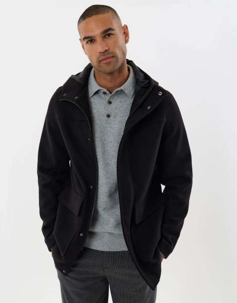 Threadbare Faux wool hooded jacket in black - view 1