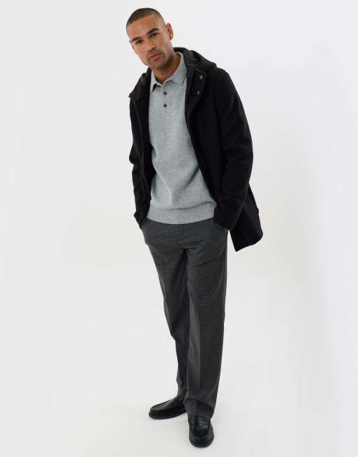 Threadbare Faux wool hooded jacket in black, 3 of 5
