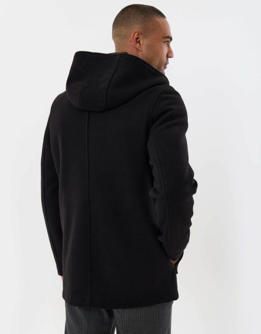 Threadbare Faux wool hooded jacket in black, 4 of 5