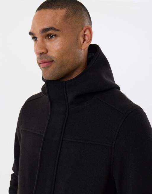 Threadbare Faux wool hooded jacket in black, 5 of 5