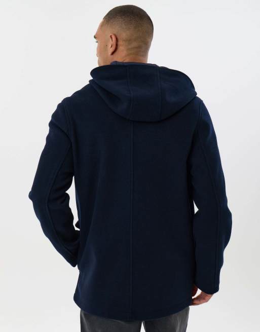 Threadbare Faux wool hooded jacket in navy, 4 of 5