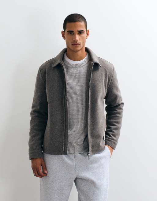 Threadbare faux wool zip through jacket in taupe, 5 of 5