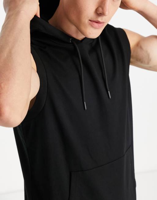 Asos sleeveless hoodie online