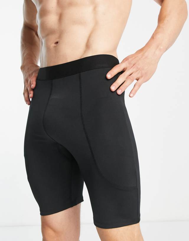 Threadbare Fitness base layer tight shorts in black