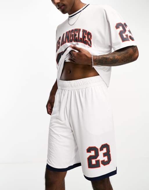 Threadbare Fitness Basketball Shorts in WeiB mit LA Print ASOS