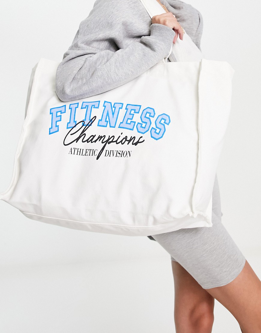 Threadbare Fitness canvas tote bag in stone-Neutral