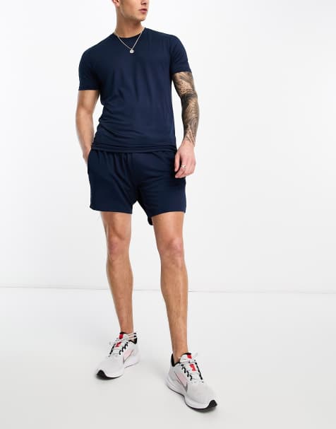 Threadbare Fitness co-ord mid length training shorts in navy - view 1