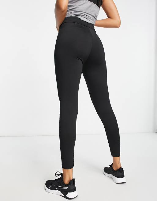 Threadbare Fitness crossed waistband gym leggings in black