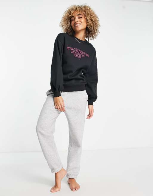 Pull&Bear 'Boston' varsity oversized sweat in sand