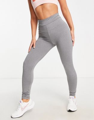 Pieces cotton stretch high waisted leggings in grey