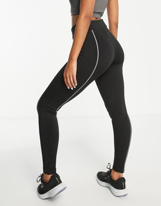 Threadbare Fitness Petite gym leggings with stitch detail in black