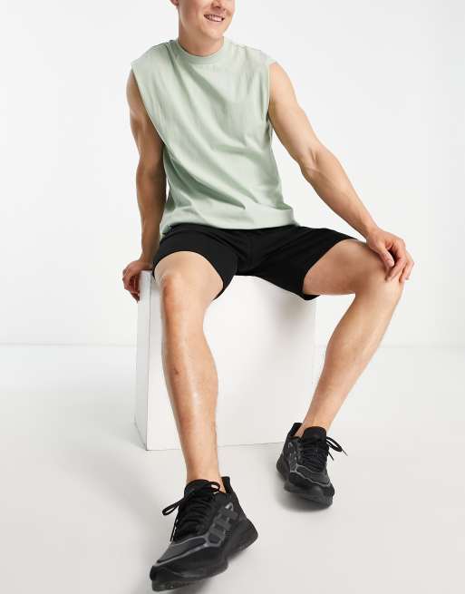 Threadbare Fitness heavyweight oversized training singlet in sage