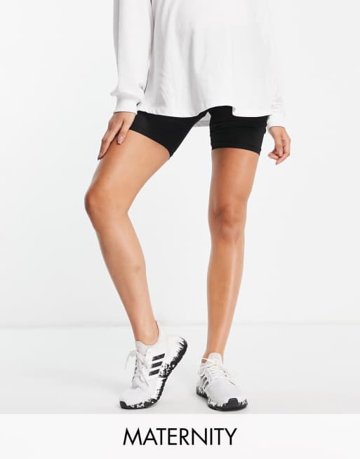 Threadbare Fitness Maternity gym legging shorts in black ASOS