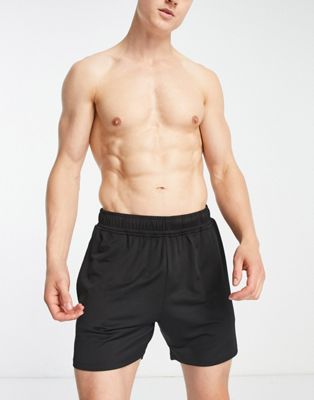 Threadbare Fitness mid length training shorts in black