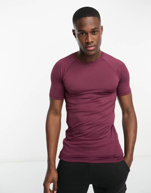 Hoved Rummet kanal Threadbare Fitness muscle fit training t-shirt in dark red | ASOS