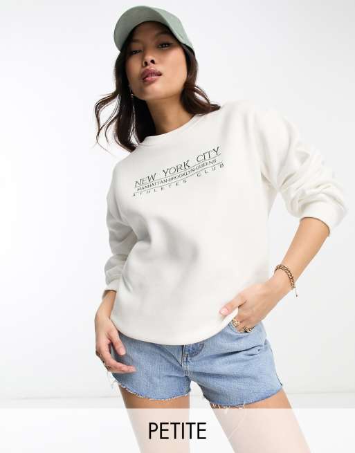 Women's petite best sale embroidered sweatshirts