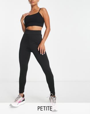 Threadbare Fitness Petite gym leggings with contrast piping in black