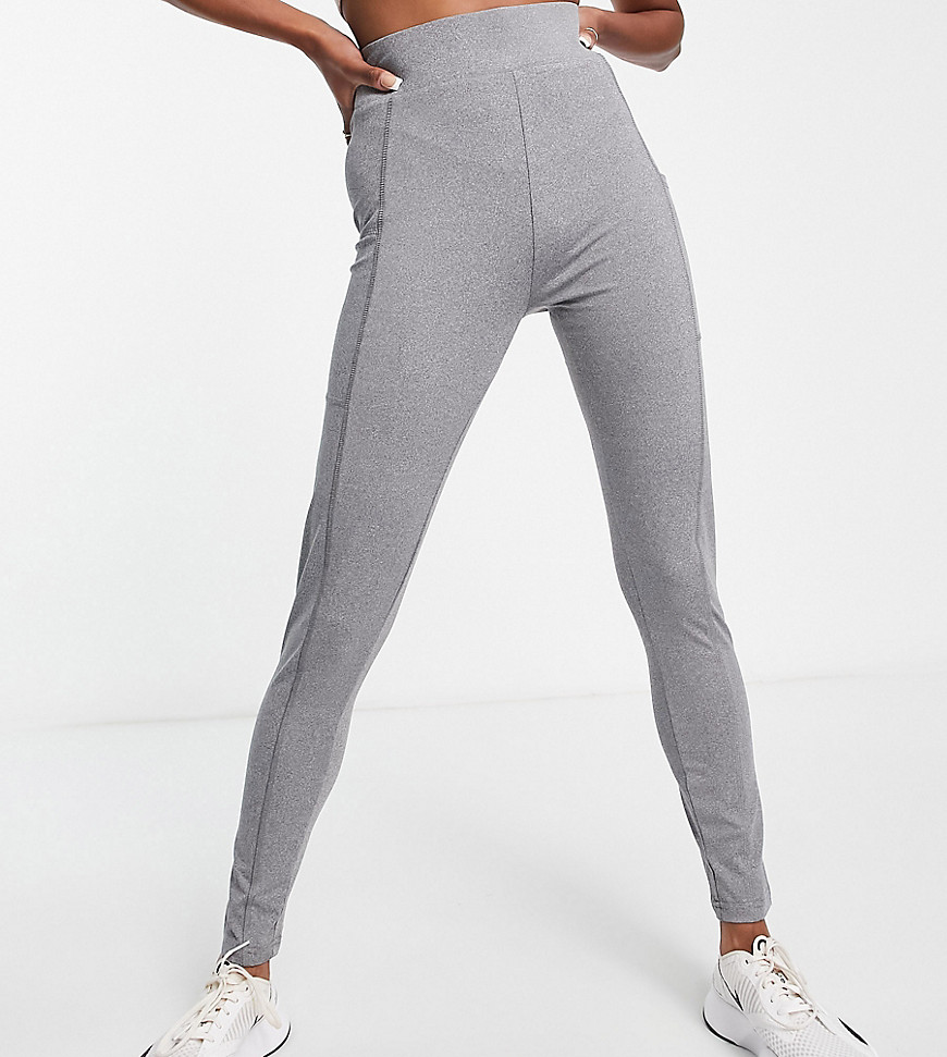 Fitness Petite gym leggings with pocket detail in gray heather