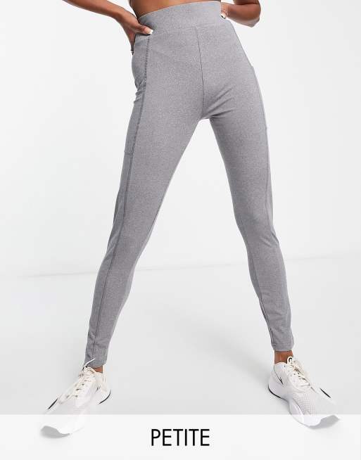 Threadbare Fitness gym leggings with pocket detail in gray heather