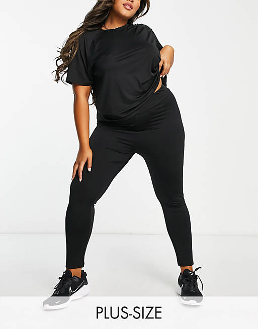 Threadbare Fitness plus gym leggings in black