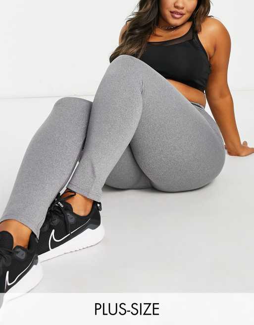 Threadbare Fitness gym leggings with mesh insert in gray heather