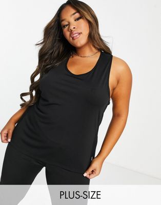 Threadbare Fitness Plus gym vest with mesh insert in black