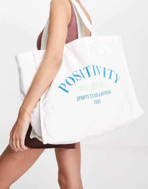 Threadbare Fitness padded tote bag in stone