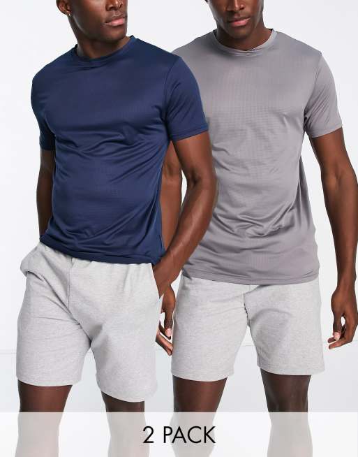 Threadbare - Fitness - Set van 2 trainings-T-shirts in zwart
