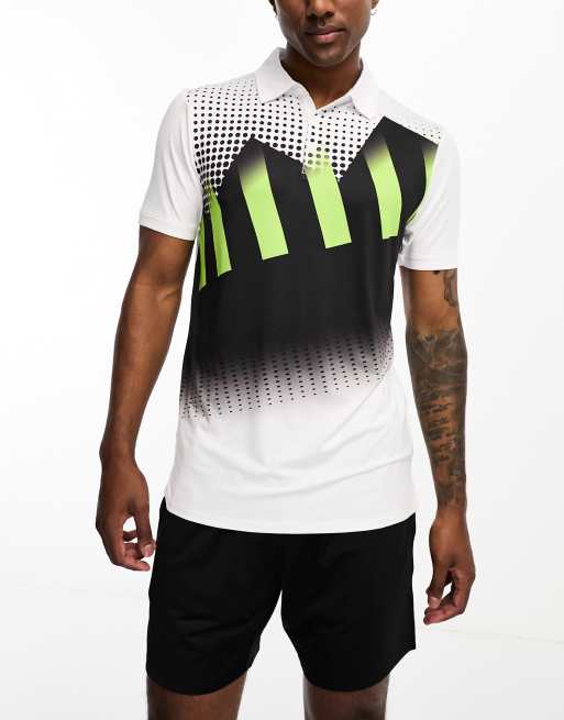 Threadbare - Fitness - Set van polo en short in wit en zwart