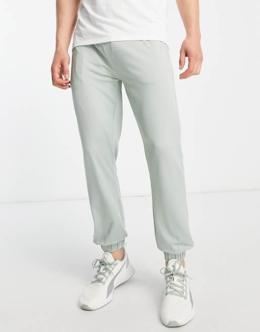Threadbare Fitness skinny training trackies in sage