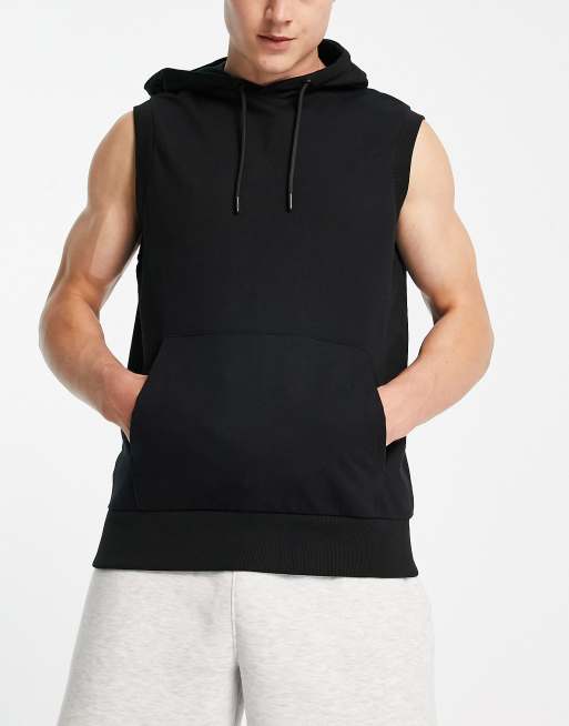 Relaxed Fit Sleeveless Hoodie