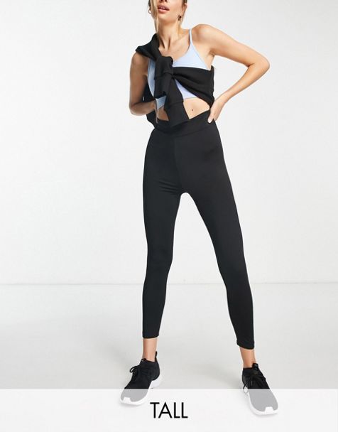 Threadbare Fitness Petite gym leggings with stitch detail in black