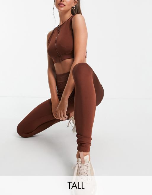 Threadbare Fitness Tall gym leggings in chocolate brown