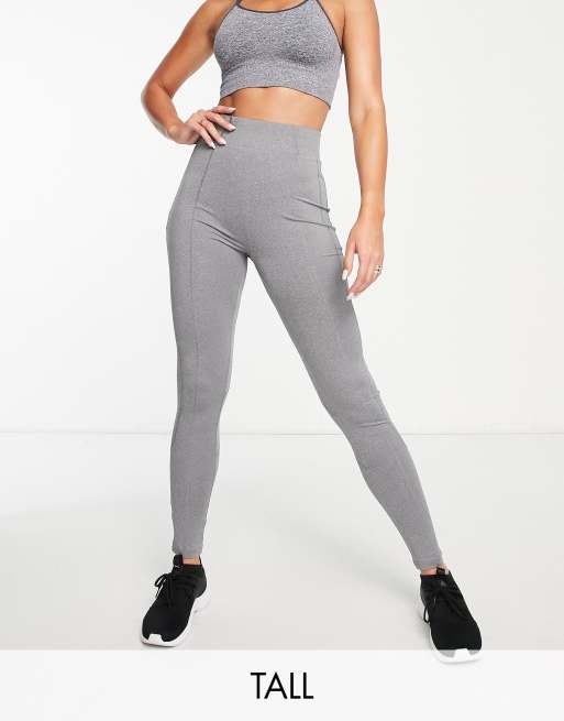 Threadbare Fitness Tall - Legging de sport surpiqué - Gris chiné