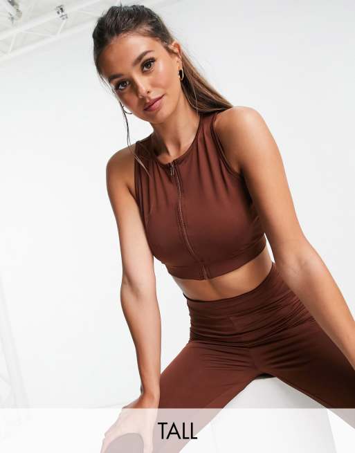 2 Piece Zip Neckline Crop Tank And High Waist Workout Pants - Lifestyle  Related