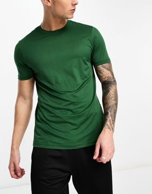 Threadbare Fitness training t-shirt in dark green