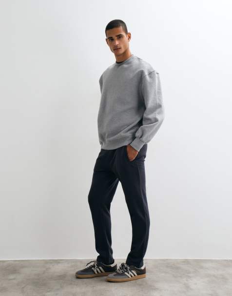 Threadbare fleece-joggers med dragsko i mörkgrått - view 1