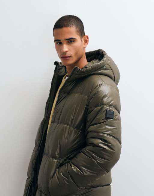 Threadbare foret dynejakke med hætte i khaki, 4 af 5