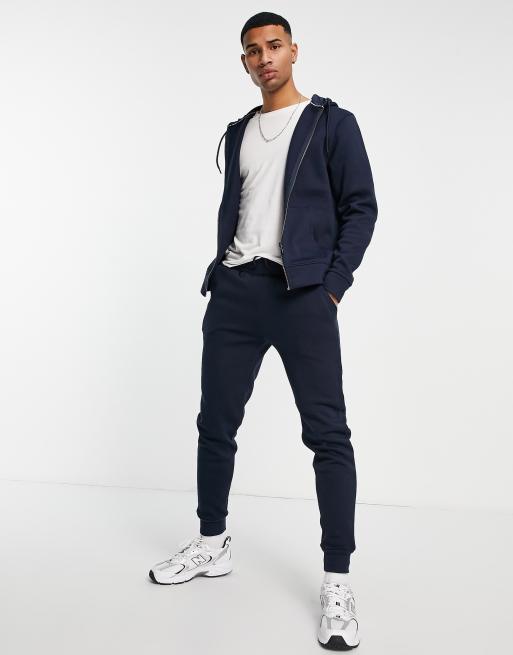 Navy joggers best sale and hoodie