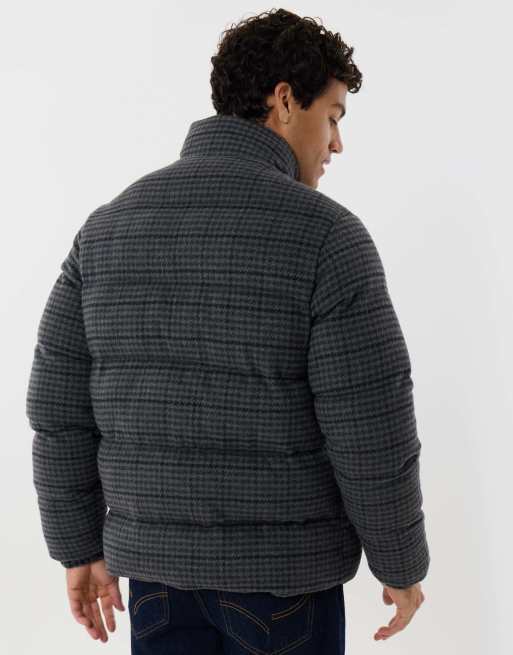Threadbare Funnel neck puffer coat in charcoal grey, 2 of 5